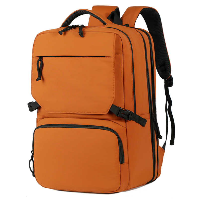 Expandable outdoor hiking backpack with separate compartments for wet and dry items, a dedicated shoe compartment, suitable for business trips, students, and as a multi-functional laptop bag