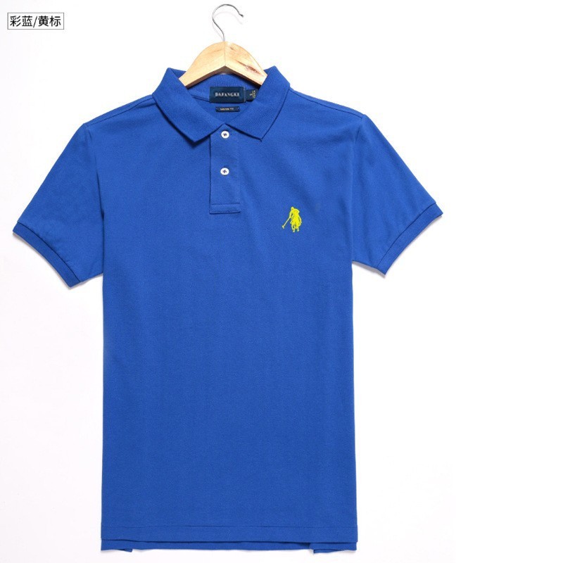 小马标男式翻领刺绣纯色纯棉大码宽松短袖t恤外贸经典爆款POLO衫|undefined