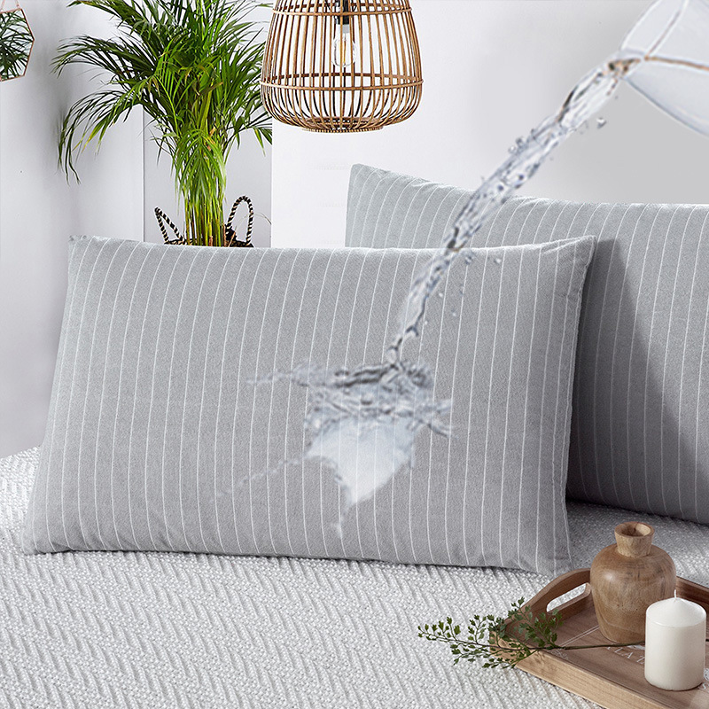 Amazon exportación algodón funda de almohada impermeable anti-saliva almohada toalla látex funda de almohada impermeable anti-ácaro par