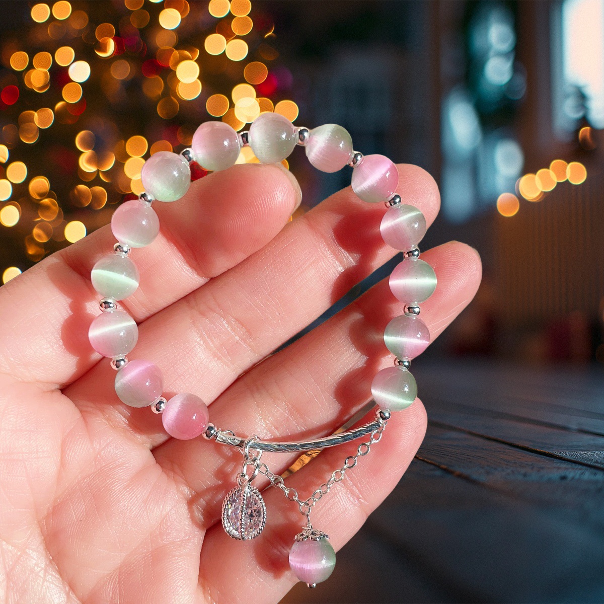 Nouveau Bracelet en pierre œil de chat, Bracelet du même Style pour Temple féminin, cadeau de Collection de bracelets de Style chinois populaire_voghion.com