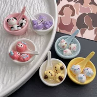 Мультфильм Санрио миска пельменей миниатюрная еда игра diy украшения крем-клей для волос микро-ландшафтный декоративный аксессуар для подвески