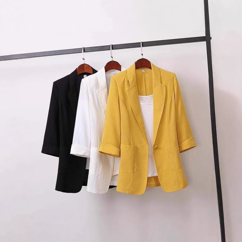 2024 Korean Style Loose Small Suit Jacket Women's Summer Thin New plus size Women's Suit