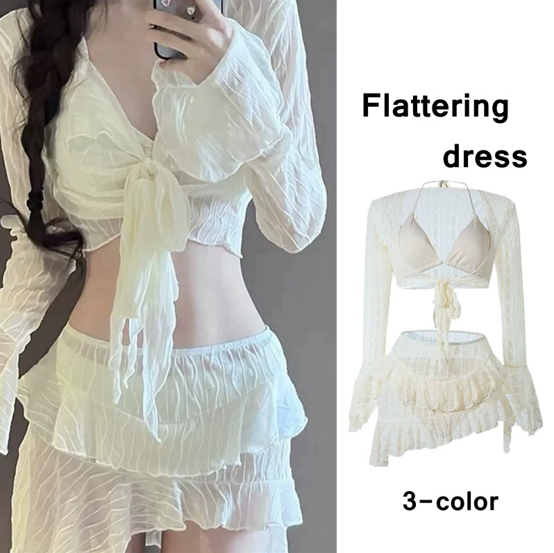 Трансграничный чистый купальник женский бикини 2024 новый тонкий консервативный живот