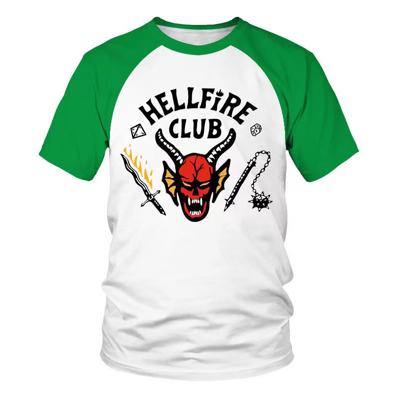 American Trendy Brand Hellfire Club Printed Short-Sleeved T-Shirt for Men, Pure Cotton, Loose Round Neck, Street Casual Couple Style American Trendy Brand Hellfire Club Printed Short-Sleeved T-Shirt for Men, Pure Cotton, Loose Round Neck, Street Casual Couple Style