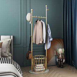 Simple Iron Clothes Hanger Floor Bedroom Household Storage Rack Modern Simple Coat Rack Marble Clothes Hanger Internet Celebrity