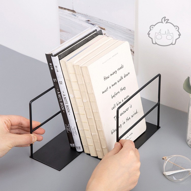 Wangyi Modern Minimalist Iron Desktop Storage Rack Book Rack for Books, Newspapers, and Notebooks Desktop Organizer