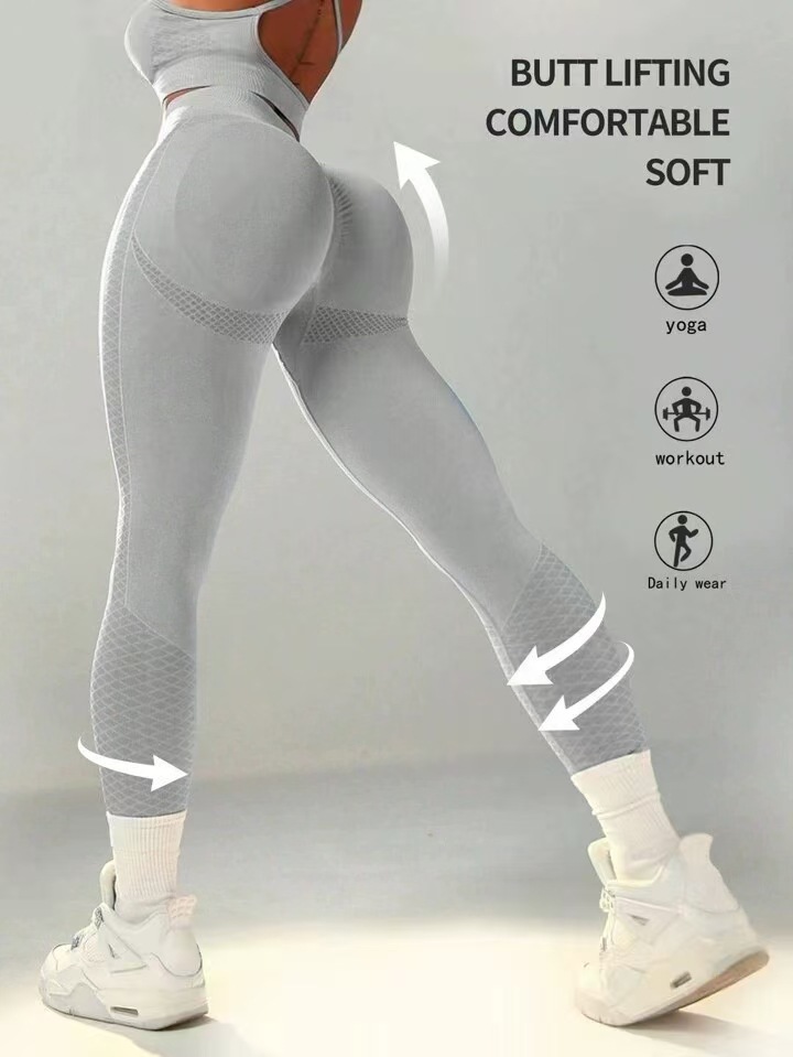Lady Sport Style Solid Color Nylon Active Bottoms Leggings display picture 8