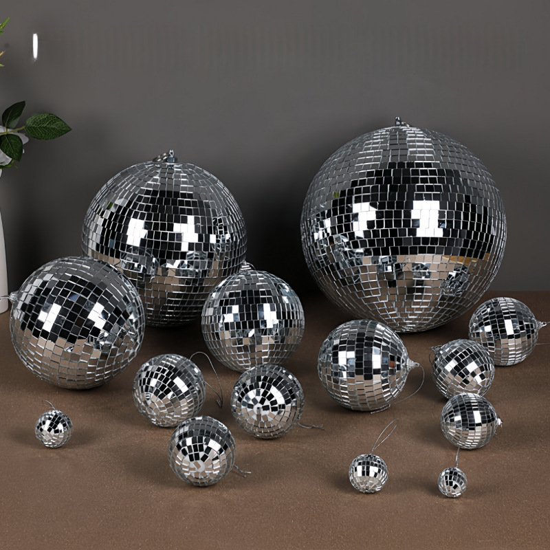 Jiazheng Silver Glass Mirror Ball Disco Ktv Laser Reflective Ball Cake Christmas Pendant Foam Decorative Ball