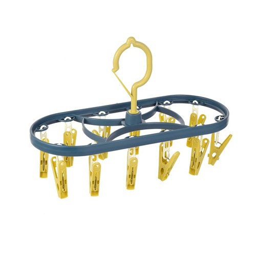 Household 12-clamp multi-functional plastic clothes rack balcony windproof fixed clip drying magic dryer for socks and underwear