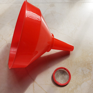 Red 190mm Plastic Funnel Custom-Made Large-Caliber Household Oil Funnel for Pouring Alcohol and Refueling at Gas Stations