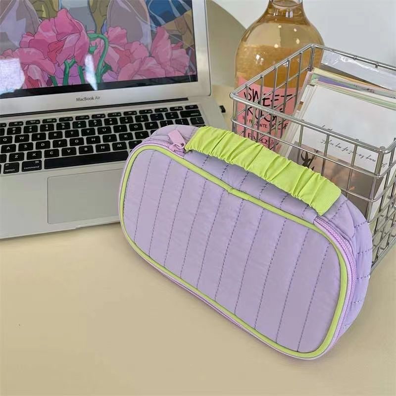 Nueva bolsa de cosméticos de gran capacidad bolsa de cosméticos de alta apariencia portátil Flip bolsa de almacenamiento para las mujeres