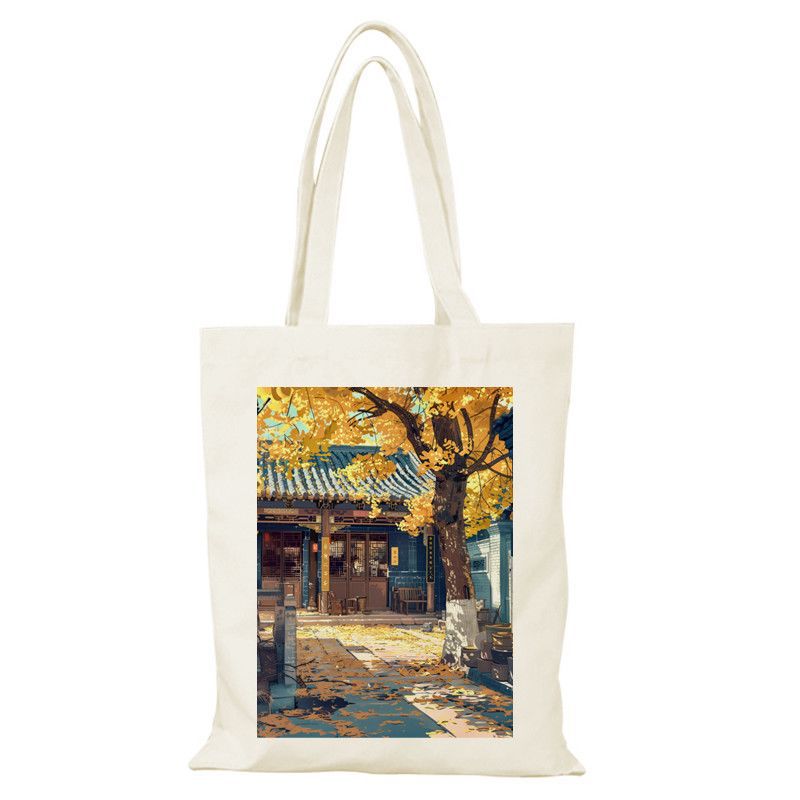 Bolsa de lienzo de Beijing, bolsa de lienzo de la ciudad, bolsas de lienzo para dibujar, bolsas de compras ecológicas de gran capacidad personalizadas