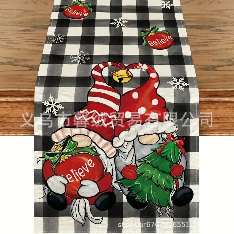 国境を越えて人気のある亜麻のテーブル旗クリスマスの家のレストランのリビングテーブルの室内の屋外の祝日の装飾テーブルクロス|undefined