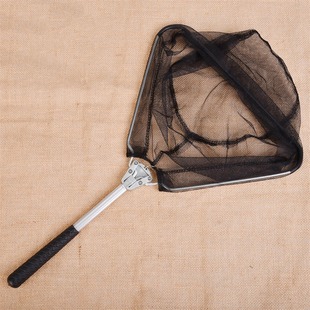 Hot Selling Aluminum Alloy Triangular Folding Fishing Net Short Section Hand Fishing Net Lure Fly Fishing Portable Fishing Gear