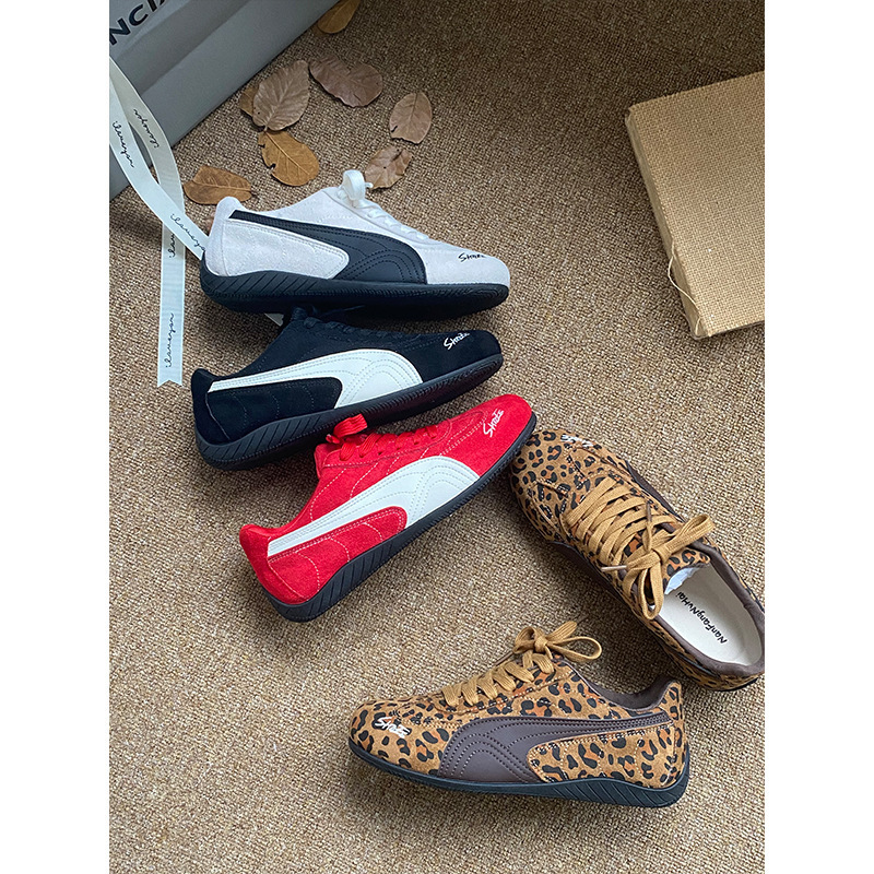2026 New Spring Leopard Print Color-Blocking Fashion German Training Shoes Casual Versatile Women's Shoes Ins-Style Running Shoes