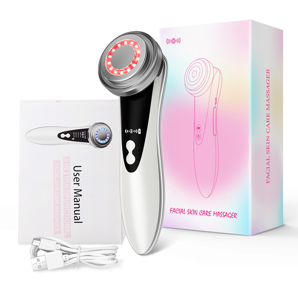美容器家庭用顔の若返り無線周波数美容器赤青清潔若返り顔美容導入器