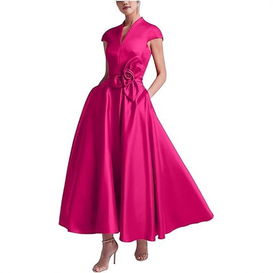Amazon Independent Site Satin Evening Dress 2026 Women's Dress Wedding Guest Dress Evening Gown Manufacturer Supply