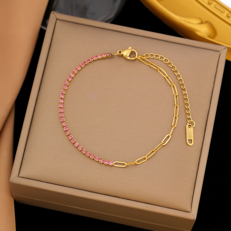 クロスボーダー東莞チタン鋼ジュエリー色褪せない新しい日本と韓国のアクセサリーブレスレット女性用 18K ゴールドファッションライト高級ハイエンド|undefined