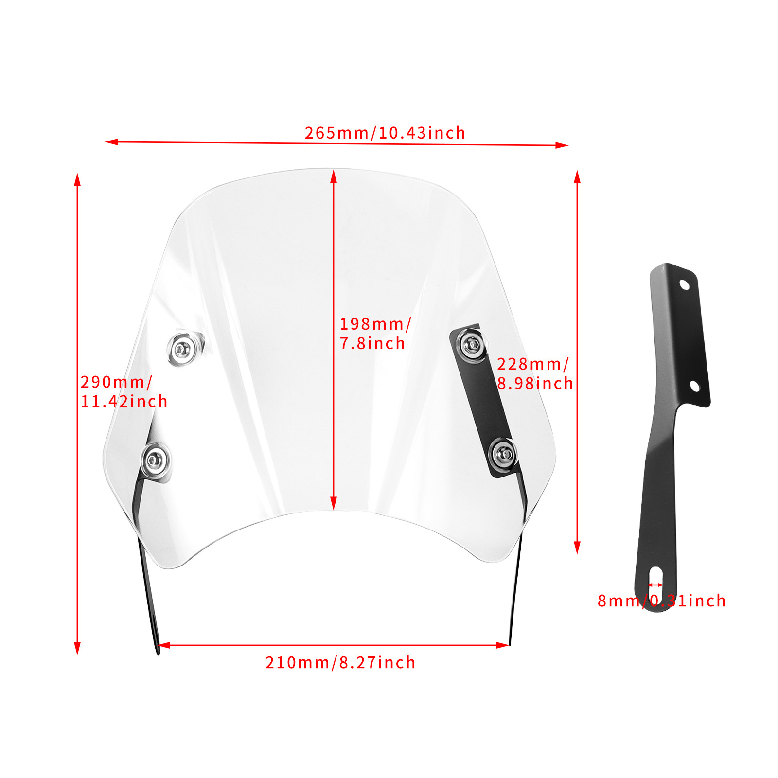 Retro Universal Motorcycle Headlight Windshield, Motorcycle Modification Accessories Windshield Protective Cover