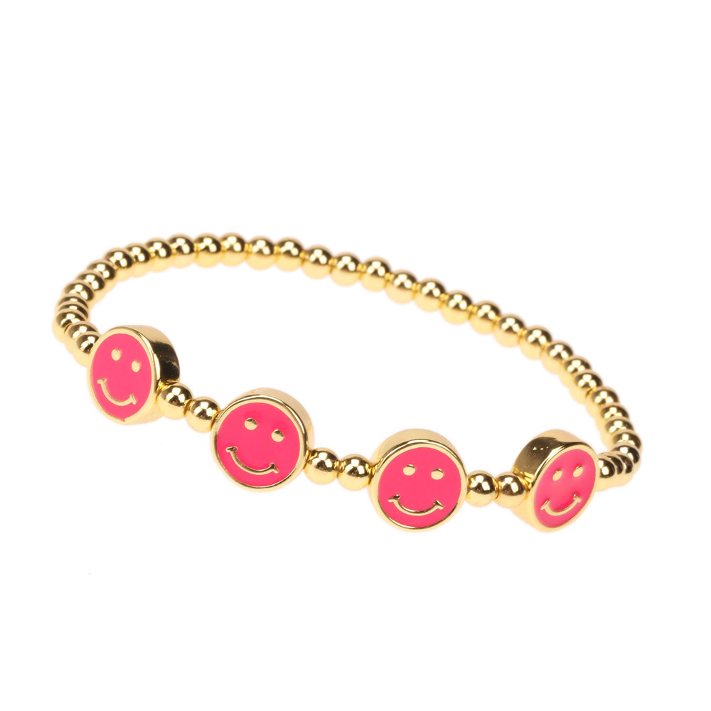 Européen Et Américain Style Design En Métal Perlé Élastique Bracelet Personnalisé Gouttes Smiley Visage Couture Hip Hop Bracelet Bijoux En Gros display picture 18