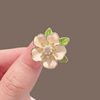 Metal brooch, pin flower-shaped, design protective underware, accessory lapel pin, flowered, trend of season