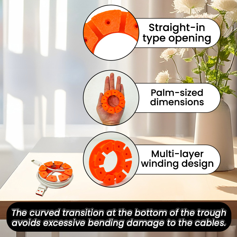 Venta transfronteriza de cable de viento simple acabado de escritorio artefactos de acabado de cable cable datos cable de carga de cable de almacenamiento