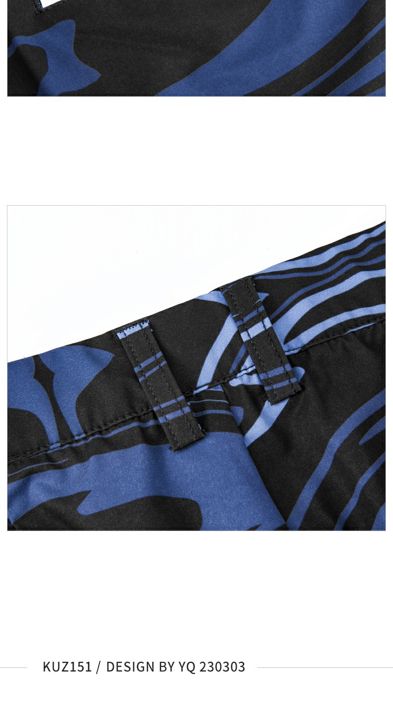 Quần short golf nam thể thao mùa hè vải chống thấm — KUZ151-màu xanh hải quân, KUZ151-màu trắng chi tiết 9