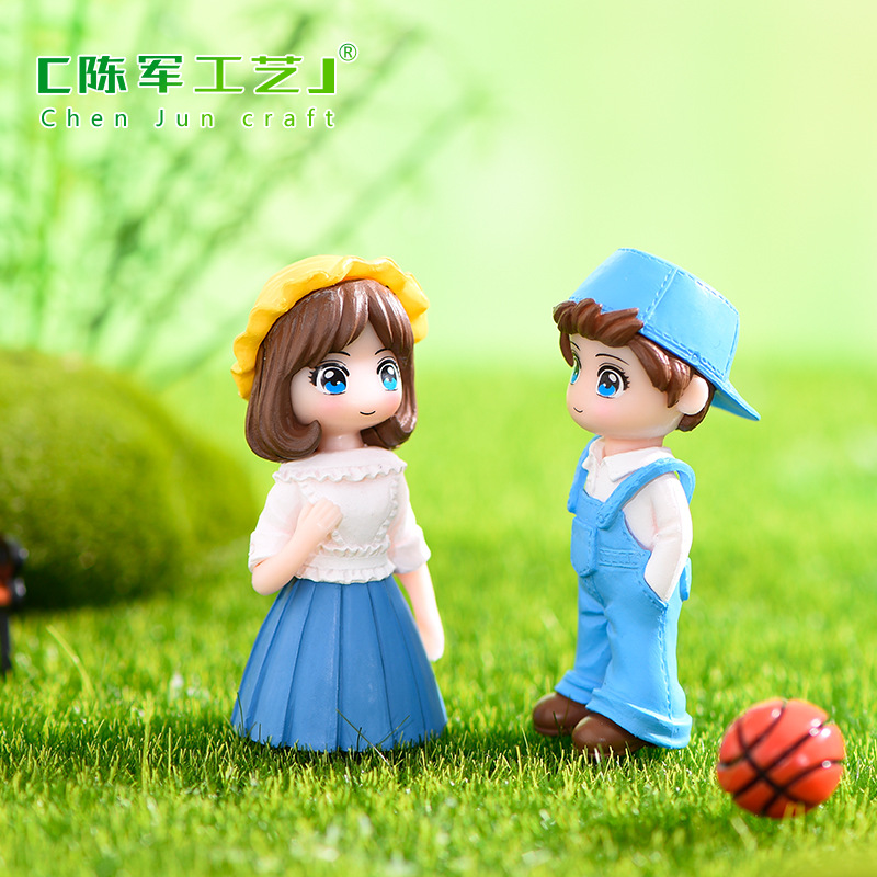 Phụ Kiện Terrarium Cặp đôi picnic xuân, phụ kiện bánh kem chậu cây mini, tiểu cảnh đáng yêu (z-CJ-1259)