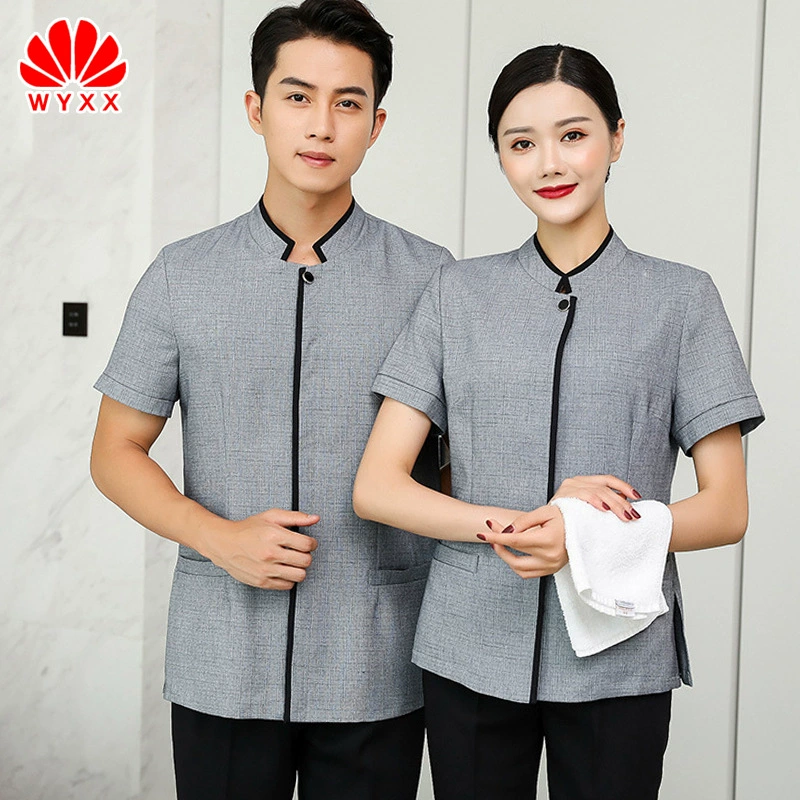 Отель Ресторан Уборка Рабочая одежда Летняя одежда Одежда для уборки одежды Тетя Няня Рабочая одежда с коротким рукавом Женская