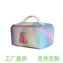 新款高级感网红幻彩渐变大容量旅行洗漱包收纳化妆包皮质化妆收纳