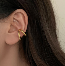 欧美跨境新款简约百搭双层无耳洞耳骨夹女小众独特设计素圈女士