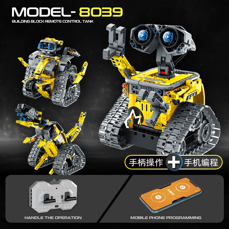 Compatible con la programación de la aplicación de bloques de Lego, robot de control remoto dual, juguete de ensamblaje de partículas pequeñas, Panlos Wanzhi 8039