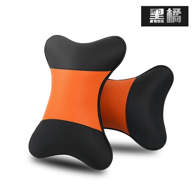 Headrest – seasons - a-pair-of-color-blocked-headrests-black-and-orange