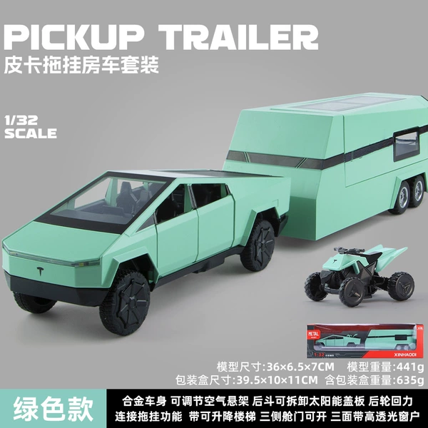 XHD-A3219-32 Tesla pickup truck with RV-box [Green]