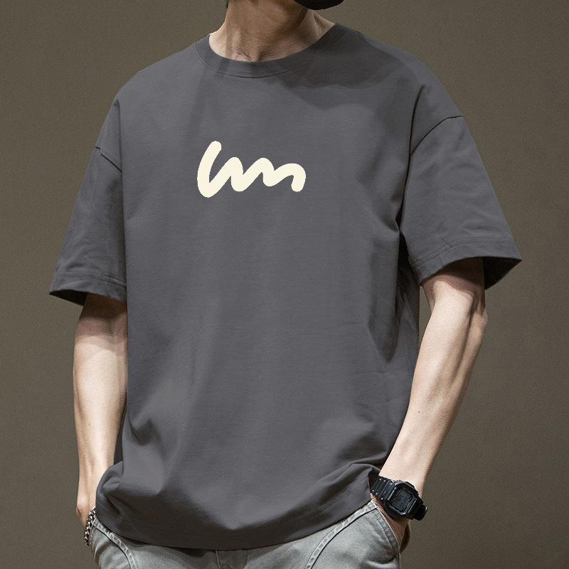 100 Cotton 2024 Summer New Japanese Style Short Sleeve T-shirt for Men Retro Trendy Printed Round Neck Half Sleeve Student Ins