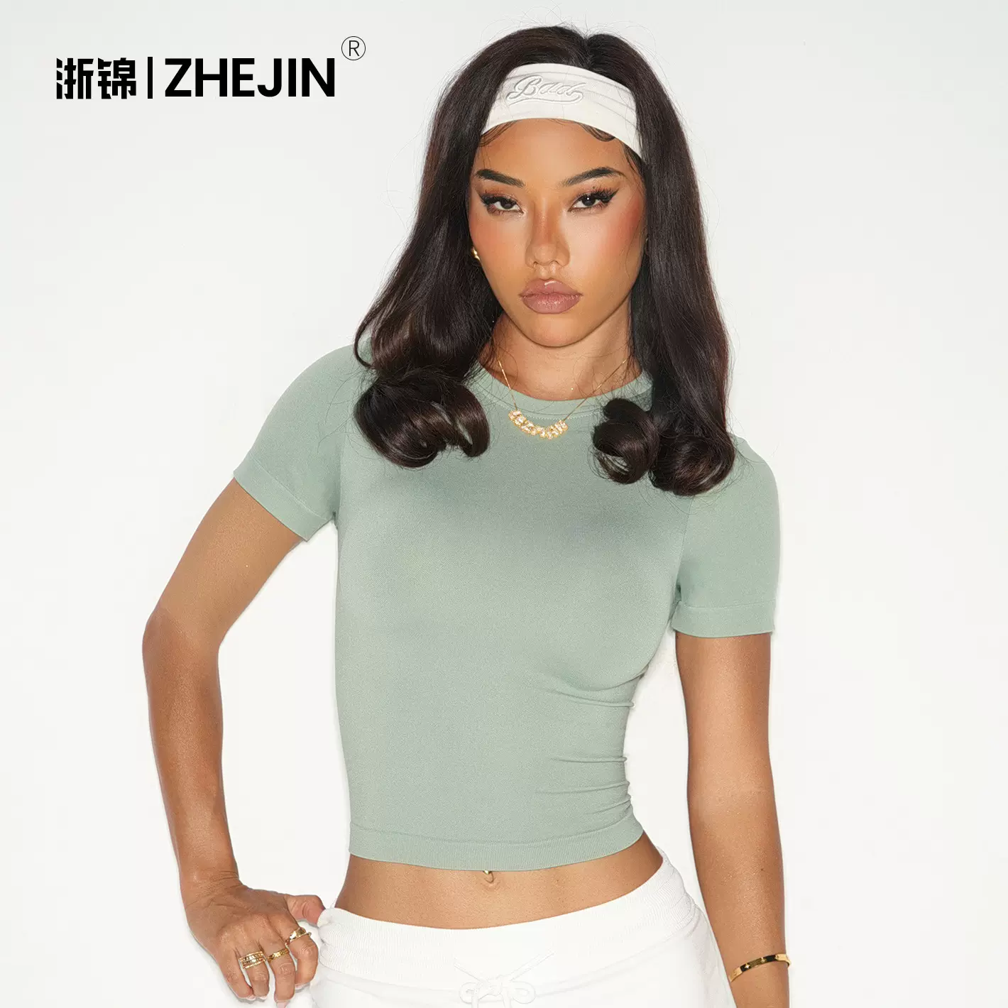 【样品款】欧美跨境无缝短袖t恤瑜伽服高弹运动健身瑜伽短袖上衣