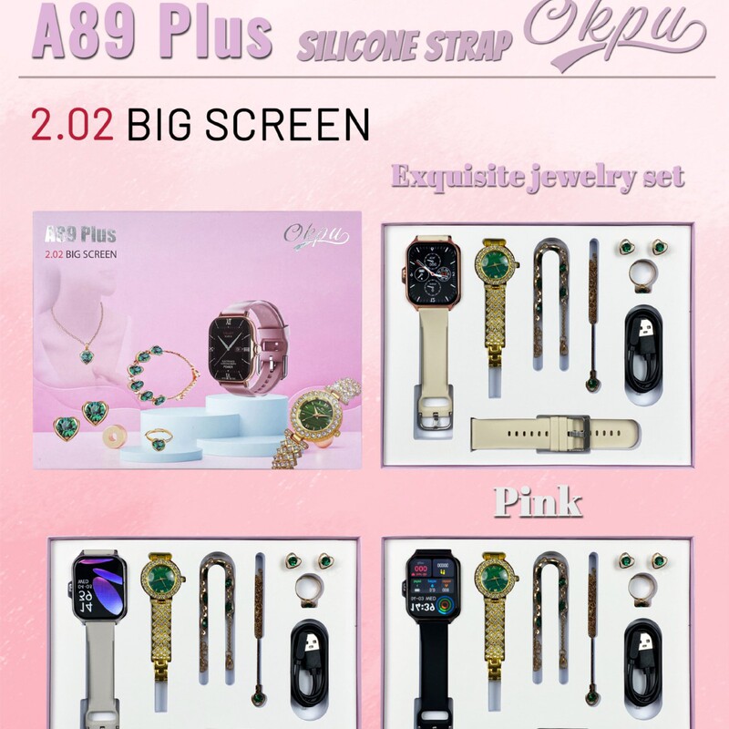 A89Plus Smart Watch Ladies Watch 7+1 Set Bluetooth Call Sports Multi-Function Sleep Health Monitoring