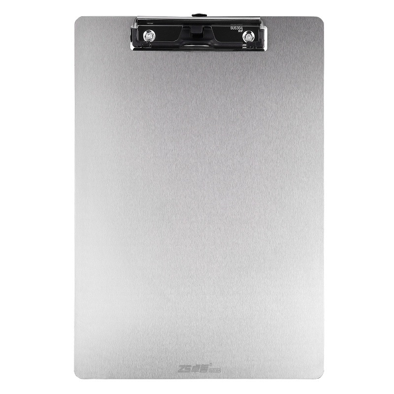 Zhuoshan304 carpetas de acero inoxidable abrazadera de placa especial para la compañía de alimentos, carpetas de tablero de escritura, tablero de portapapeles, recibos