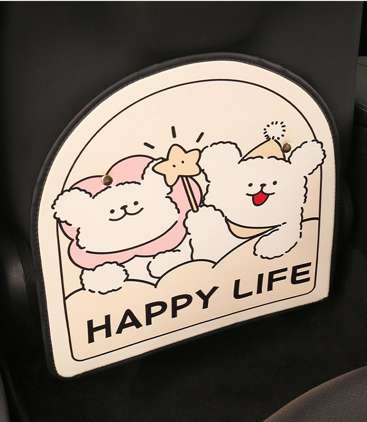 Couple Puppy Anti-Kick Pad Cute Cartoon Car Seat Back Anti-Kick Pad Kids Seat Back Anti-Fouling Anti-Dirty Pad