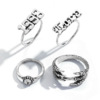 Ring, fashionable set hip-hop style with letters, European style, punk style