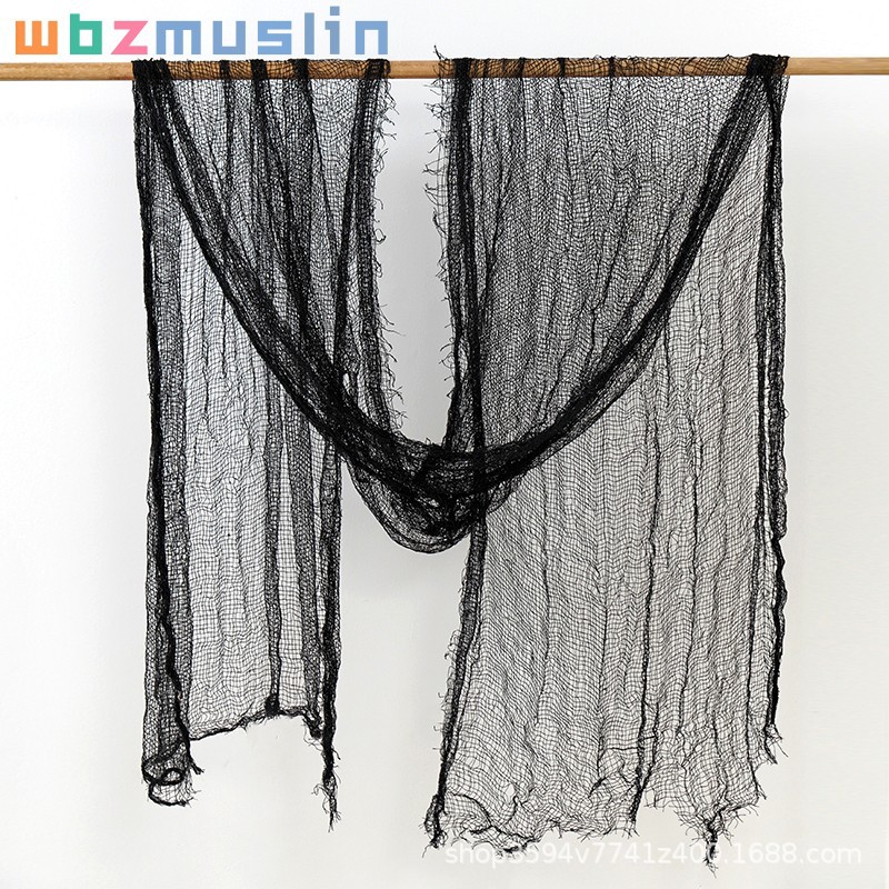 Suministro transfronterizo de gasa de Halloween DIY negro itinerante gasa fantasma Festival bar script matando tela andrajosa decorativa