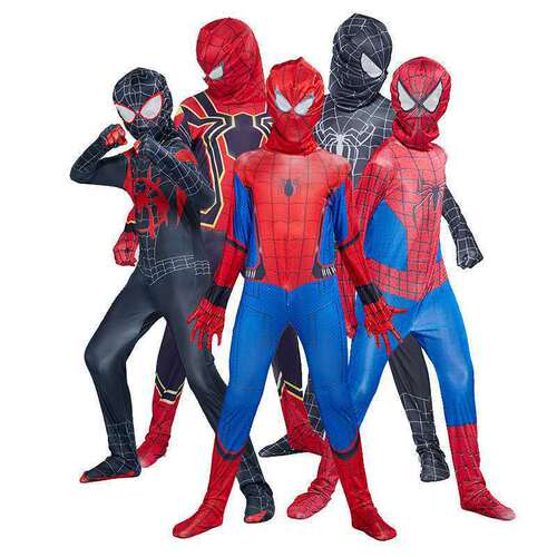 COS Spider-Man Spidey-Verse Suit Adult and Kids Anime Halloween Venom Miles Suit