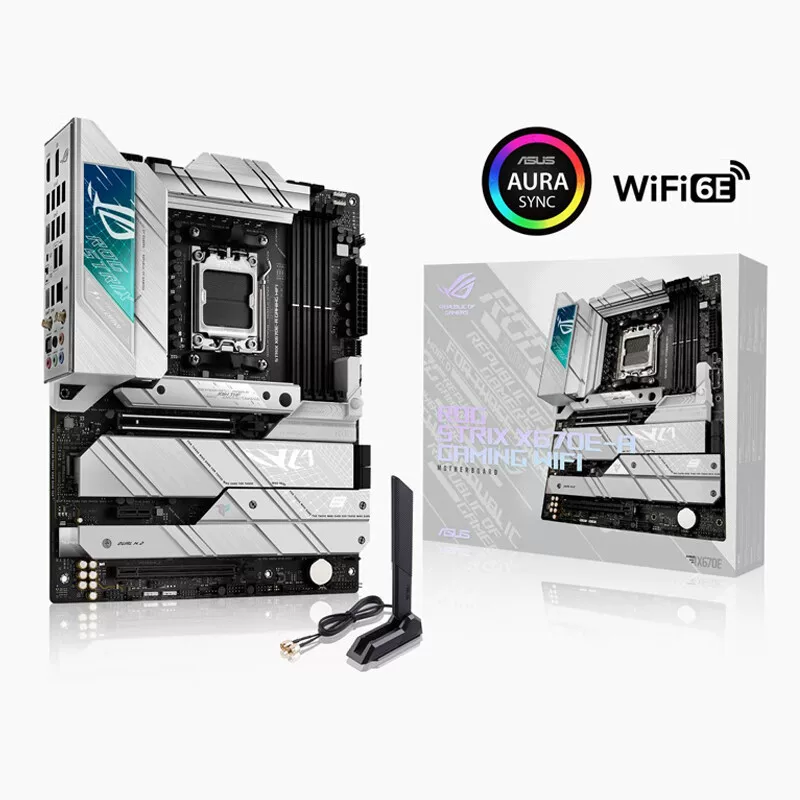 Материнская плата ASUS ROG Strix X670E-A GAMING WIFI Blowing Snow, подходит для сокета AM5, совместима с CPU 7950X