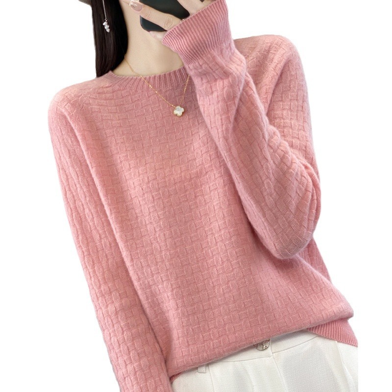 Fashionable woolen demi-season base body-friendly sweater with a…