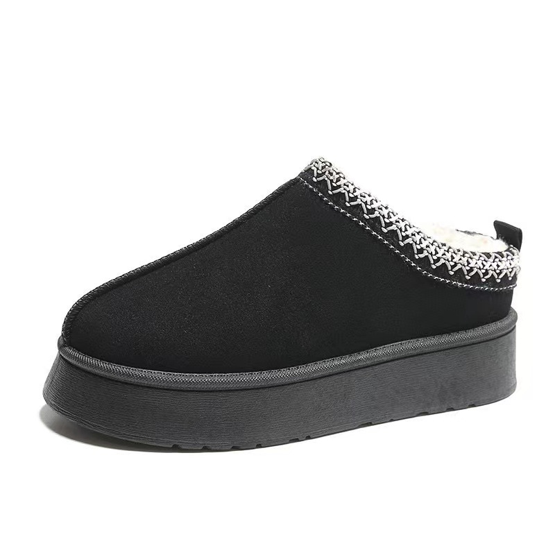 Zapatos de nieve de mujeres europeas y estadounidenses, zapatos de invierno de mujeres, zapatillas de muffin, zapatos de algodón caliente de suela gruesa, zapatos de algodón de mujer