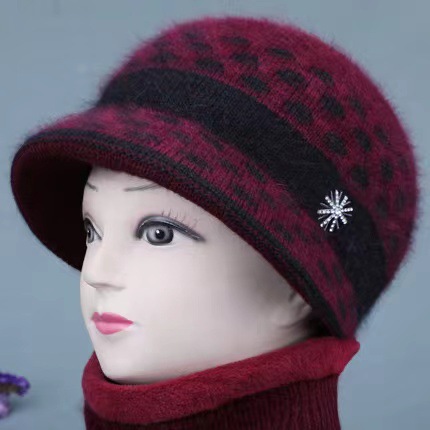 Warm Knitted Beanie Hat With Bowknot For Elderly Women Winter_voghion.com