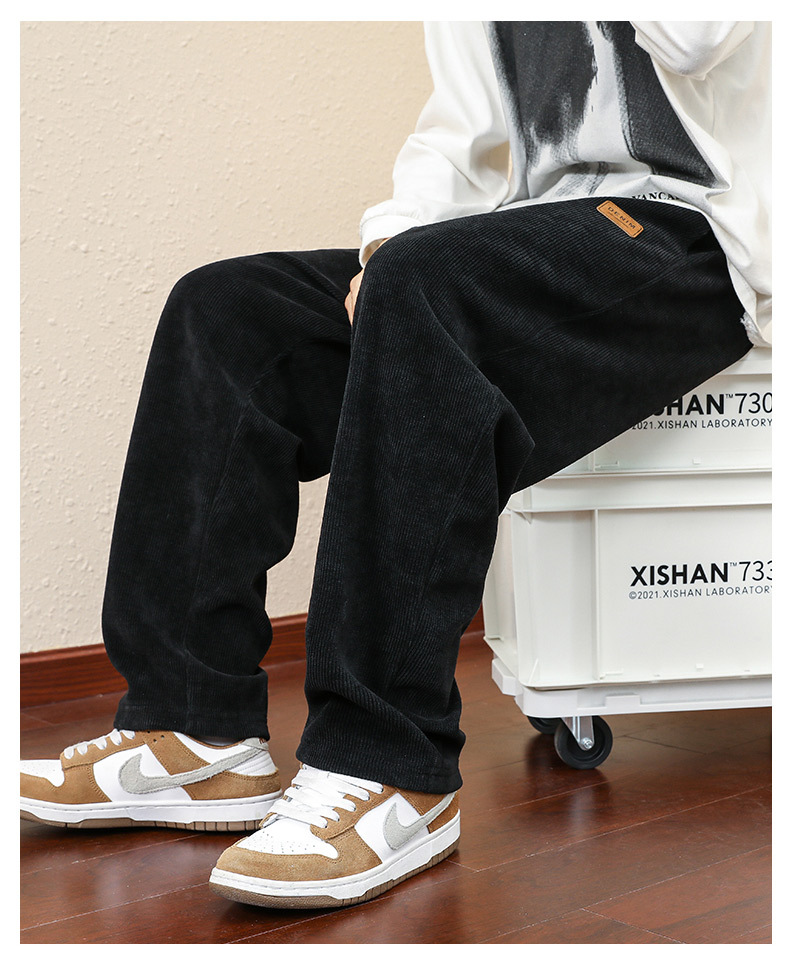 Men's Casual Straight-Leg Relaxed Corduroy Pants