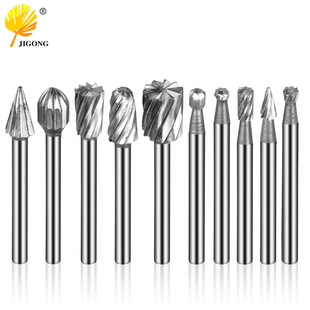10 sets of silver rotary file combination high-speed steel rotary file woodworking tools root carving nuclear carving file carving file