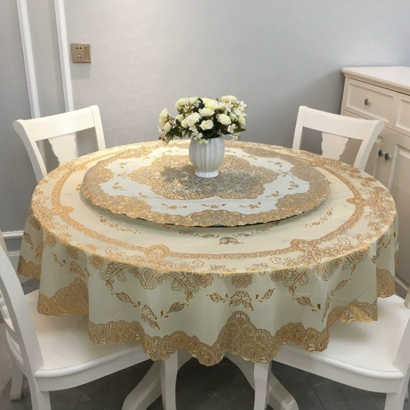 3JO двухслойная круглая скатерть водонепроницаемая, маслостойкая, не допускающая ожогов, не требующая мытья, утолщенная из ПВХ пластика, большая круглая скатерть в европейском стиле, круглый стол