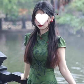 新中式提花改良旗袍女春气质复古短袖连衣裙